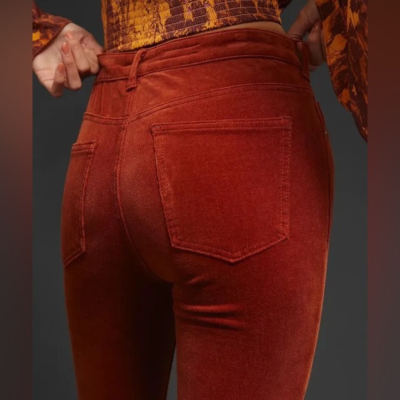 Anthropologie Pilcro High Rise Skinny Pants Corduroy Rust Orange size 26 - Picture 2 of 16